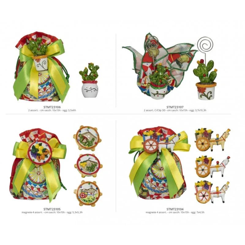 5 Pezzi Sacchetto Matrimonio Harmony maioliche con magnete piantine Resina - The King Luxury