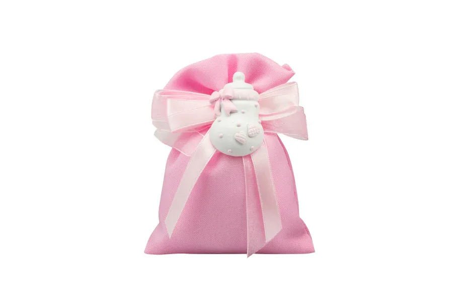 7 Pezzi Magnete Biberon/Sonaglio rosa Nascita Bimba - The King Luxury