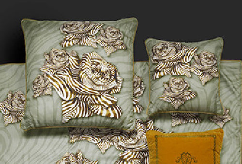 Cuscino Roberto Cavalli Zebra Rose 60x60 cm Raso di Cotone