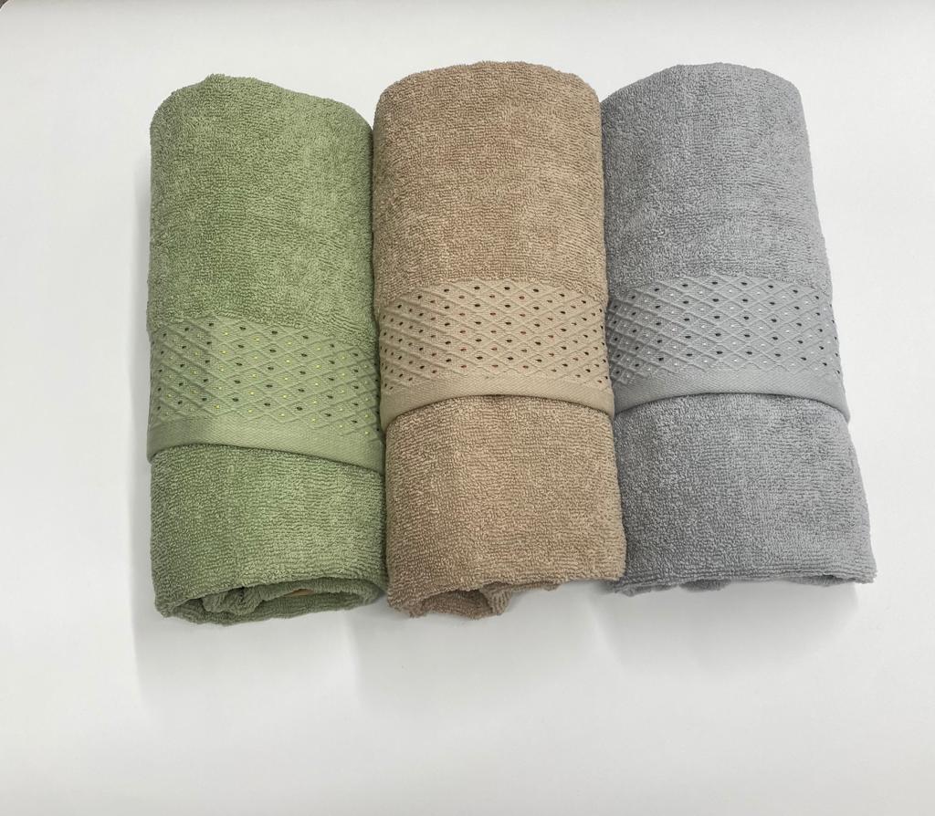 Set Asciugamani 3+3 Vingi Assia Spugna di Cotone