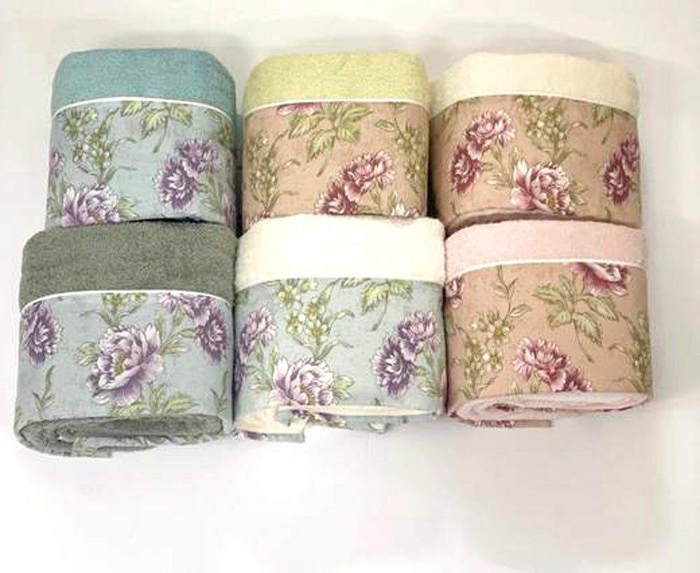 Set Asciugamani 6+6 Creole Firenze Rosy Spugna di Cotone