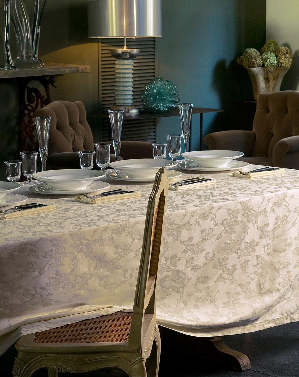 Tovaglia da Tavola Tessitura Randi Ofelia Diametro 180 cm Jacquard
