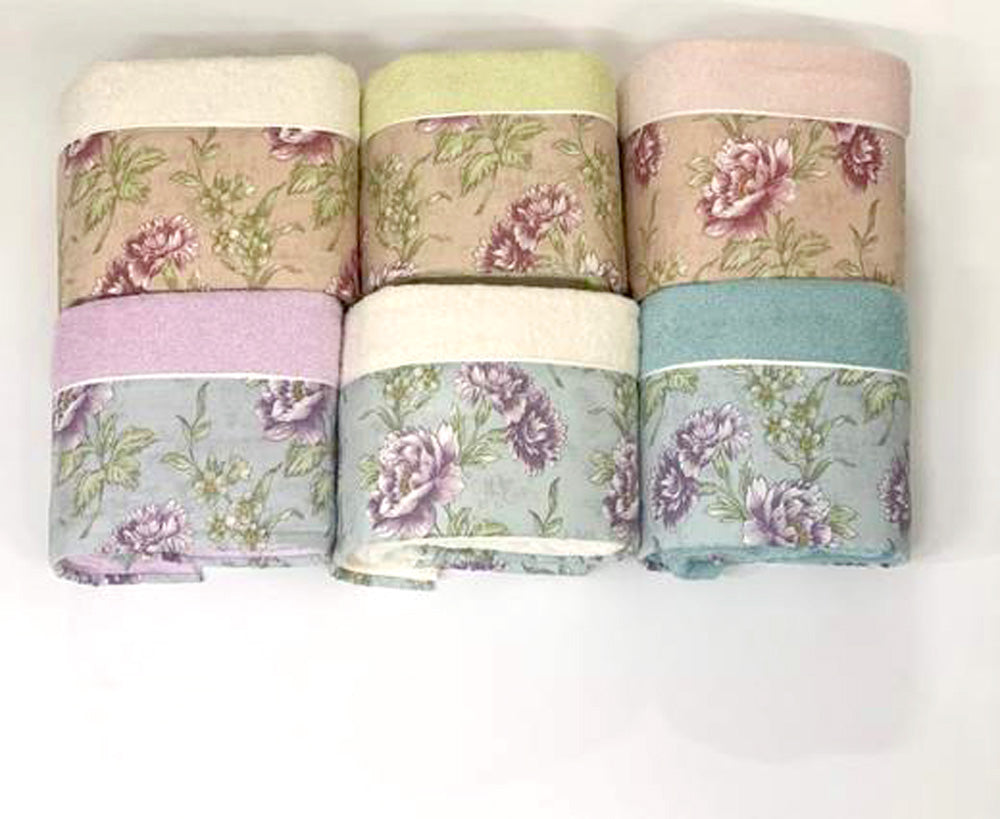 Set Asciugamani 6+6 Creole Firenze Rosy Spugna di Cotone