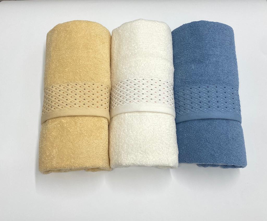 Set Asciugamani 3+3 Vingi Assia Spugna di Cotone