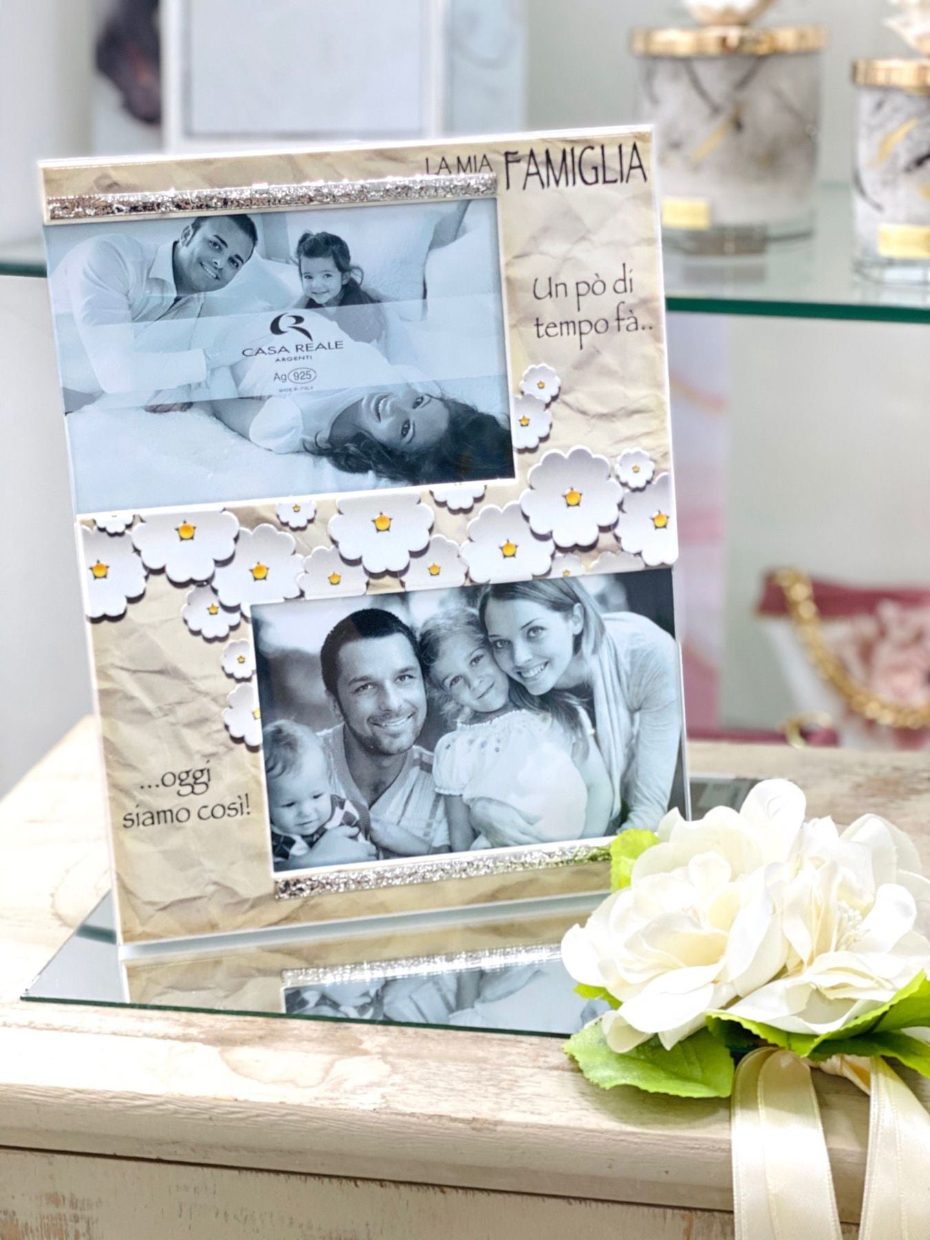 Portafoto Casa Reale Famiglia Mdf e argento 925