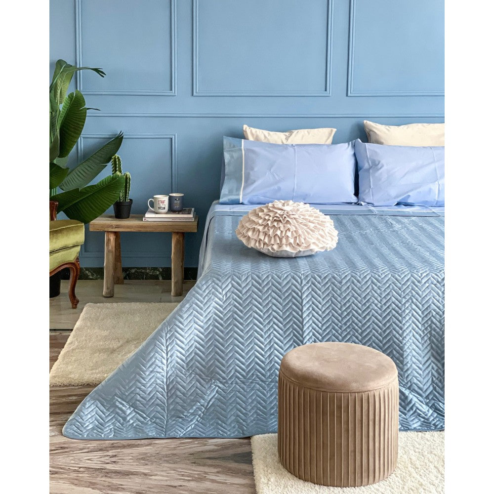 Copriletto trapuntato Maestri Cotonieri Major per letto 1 piazza e mezza, misura 220x270 cm, cotone 100% con imbottitura leggera 100 gr, Made in Italy.