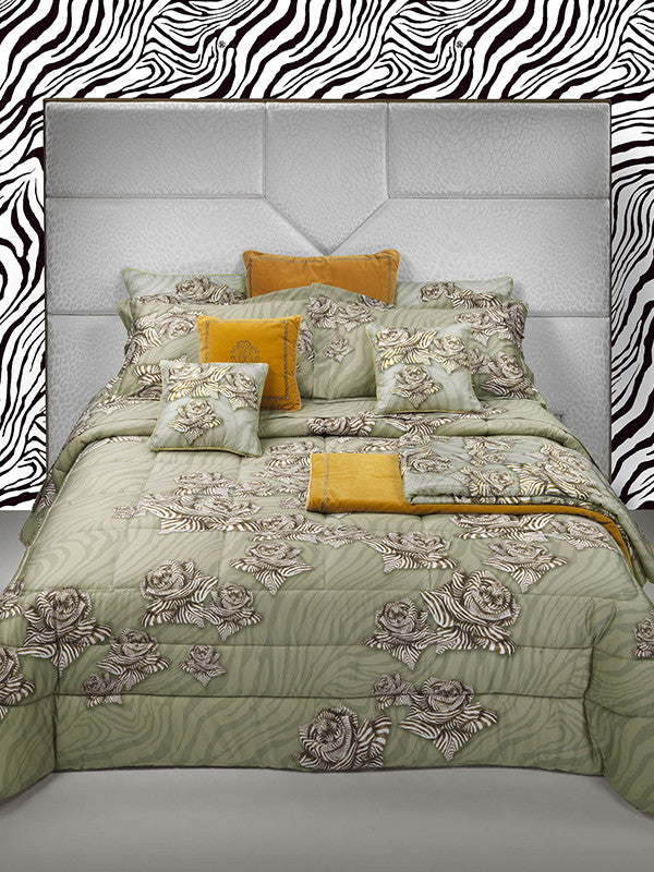 Completo Lenzuola Roberto Cavalli Zebra Rose Matrimoniale Raso di Cotone