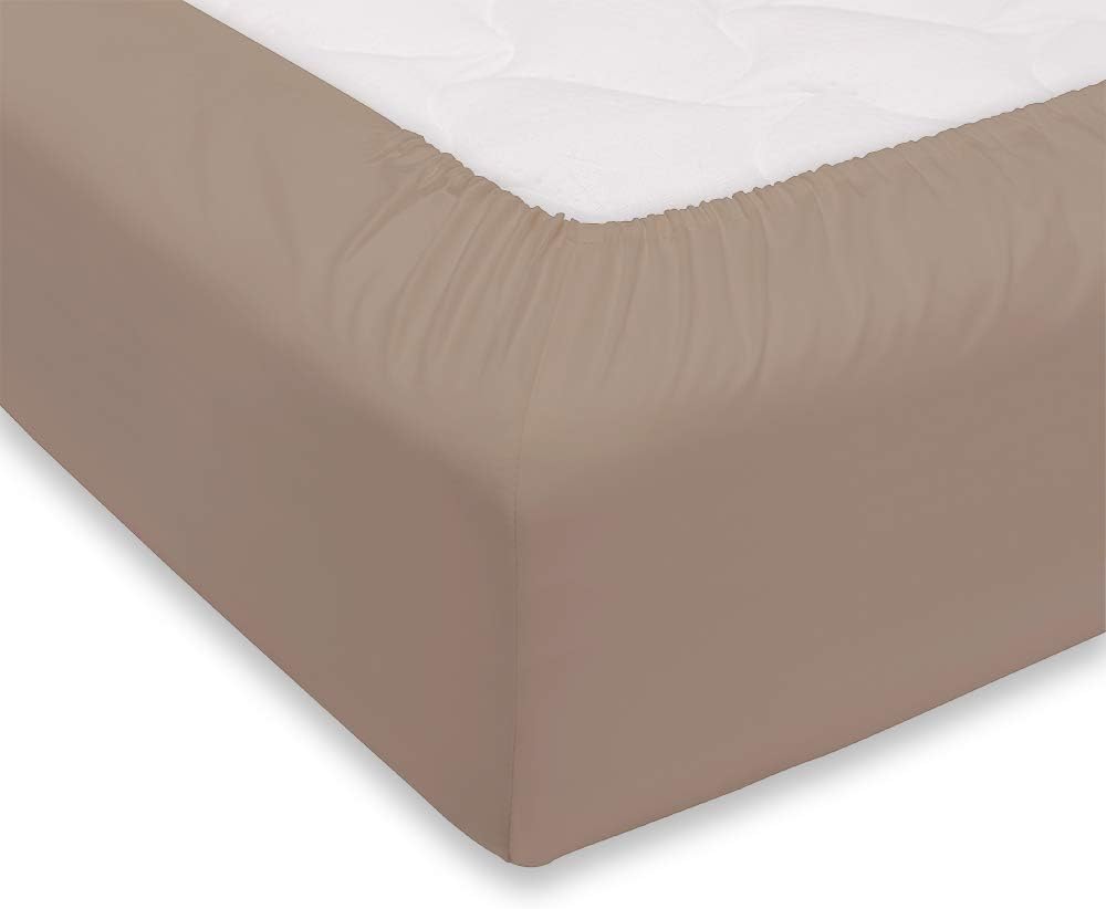 Lenzuolo sotto Maestri Cotonieri tinta unita, cotone mercerizzato 180x200 cm con angoli 27 cm, tessitura 60 fili/cm², elegante e Made in Italy.