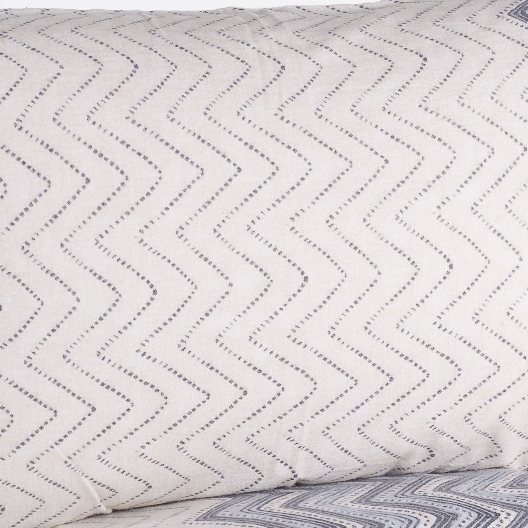 Completo lenzuola singolo Maè Via Roma 60 in cotone con motivo Chevron, lenzuolo con elastici e federa coordinata