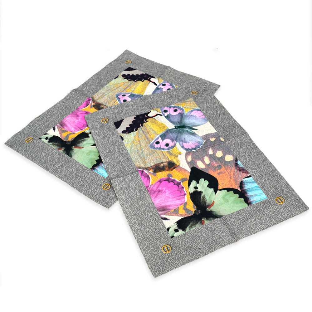 Coppia tovagliette americane Borbonese Butterfly 35x50 cm, in cotone, design elegante Made in Italy per arredare con stile