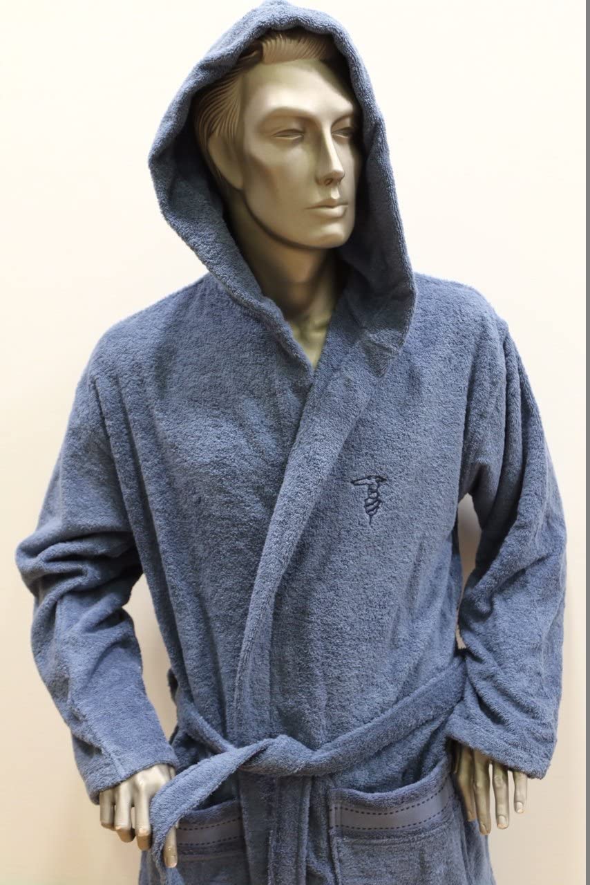 Accappatoio Trussardi Ribbon Cappuccio L/XL Spugna di Cotone