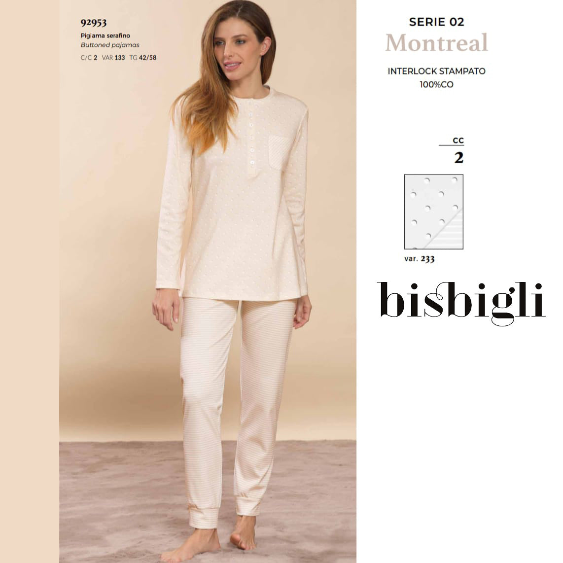 Pigiama Primavera/Estate Donna Bisbigli BP292953 46 100% CO