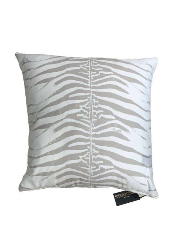 Cuscino Roberto Cavalli Classic Zebra 40x40 cm Raso di Cotone