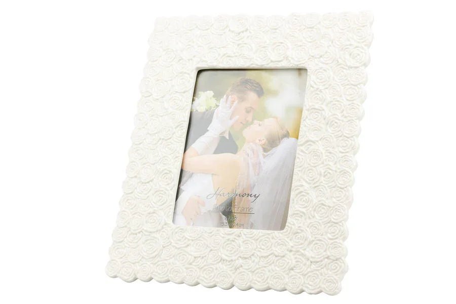 Matrimonio Harmony Portafoto grande decoro rose Porcellana - The King Luxury