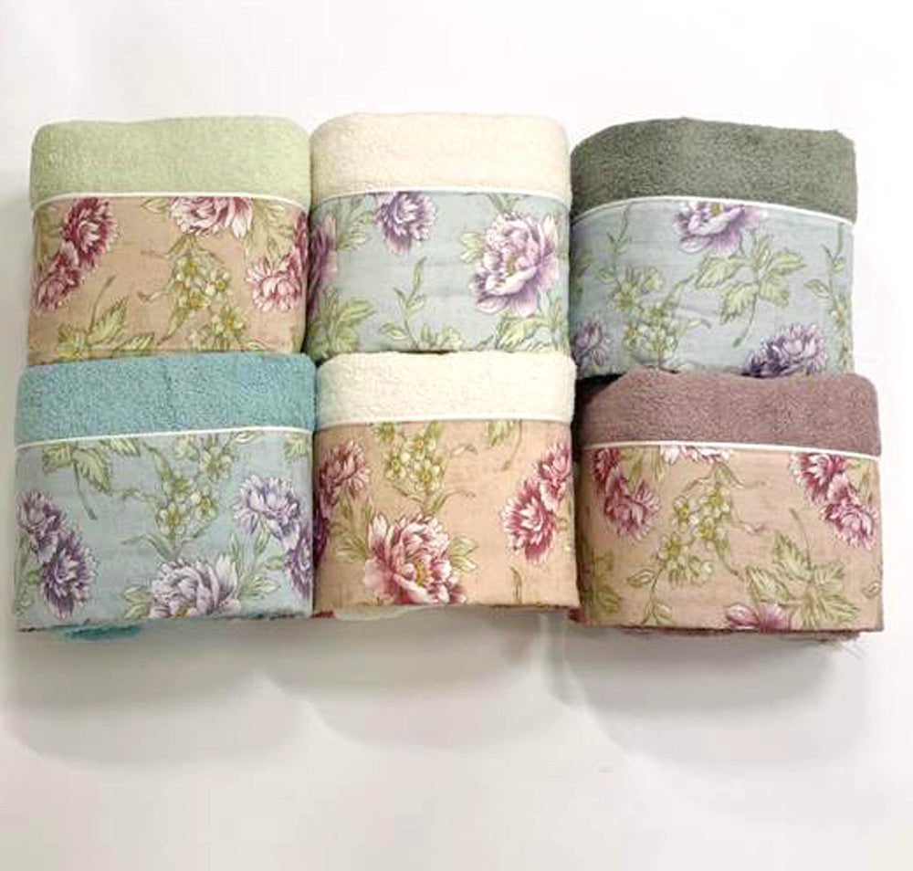Set Asciugamani 6+6 Creole Firenze Rosy Spugna di Cotone