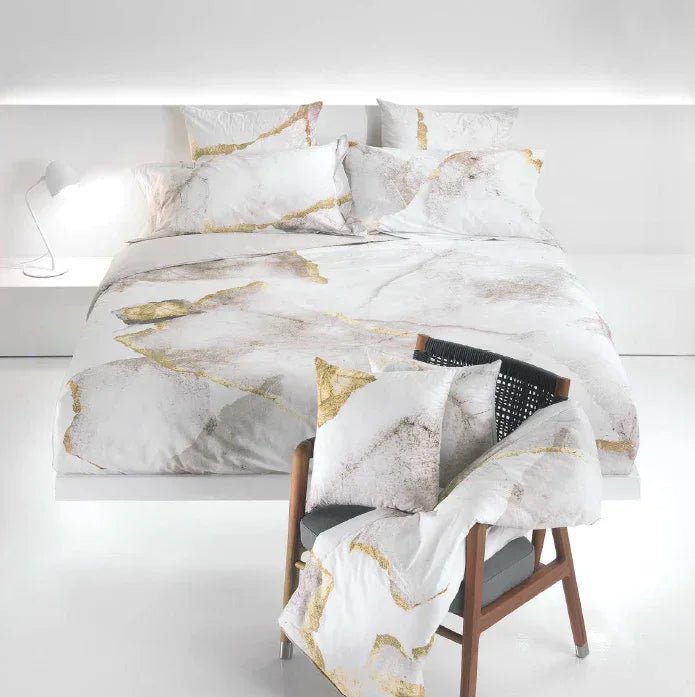 Parure Copripiumino Mirabello Carrara Shibui Percalle di Cotone - The King Luxury
