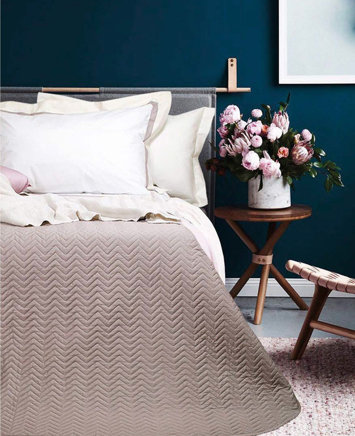 Copriletto trapuntato singolo Maestri Cotonieri Major, misura 170x270 cm, in puro cotone con imbottitura 100 gr, Made in Italy.