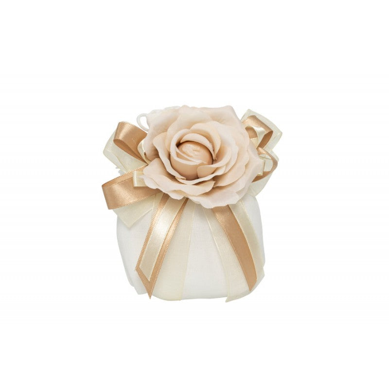 Sacchetto Matrimonio Harmony Con rosa tortora  Cotone