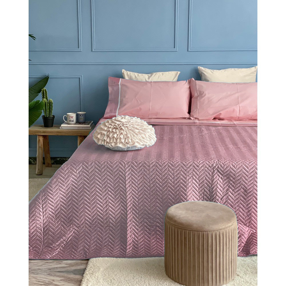 Copriletto trapuntato Maestri Cotonieri Major per letto 1 piazza e mezza, misura 220x270 cm, cotone 100% con imbottitura leggera 100 gr, Made in Italy.