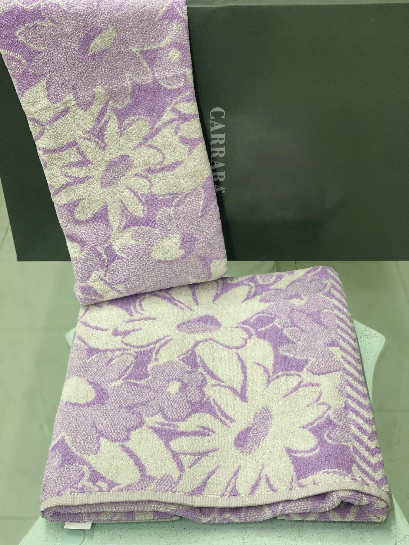 Set Asciugamani Mirabello Carrara Margherita Spugna di Cotone