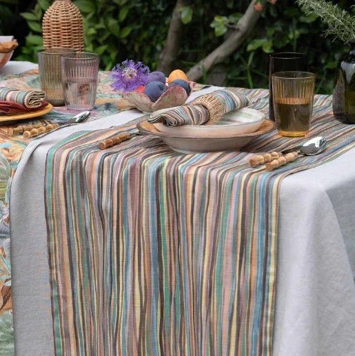 Runner Reevèr Madagascar Rigato 50x150 cm Cotone Fiammato - The King Luxury