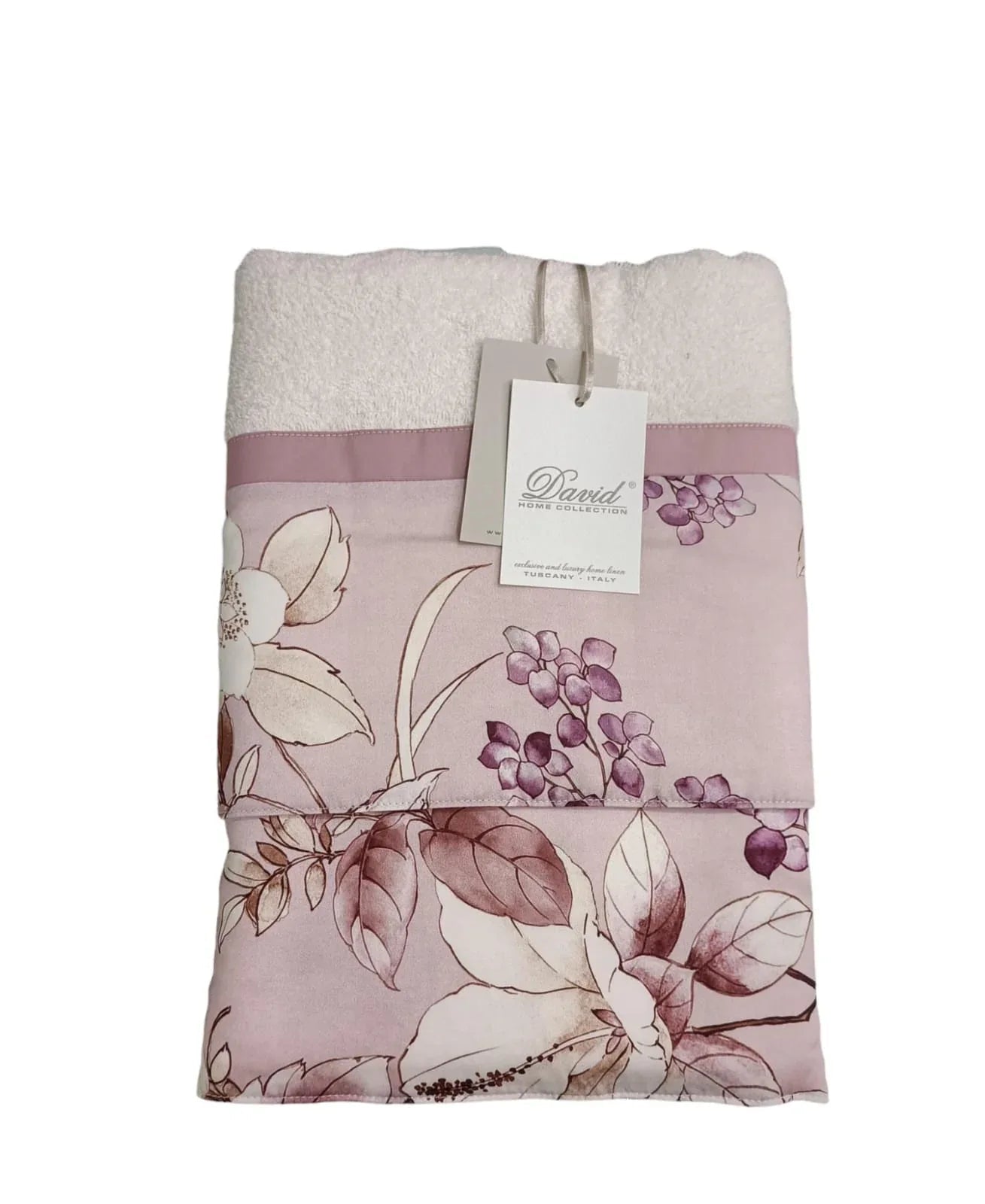 Set Asciugamani 1+1 David Flowers Spugna di Cotone - The King Luxury