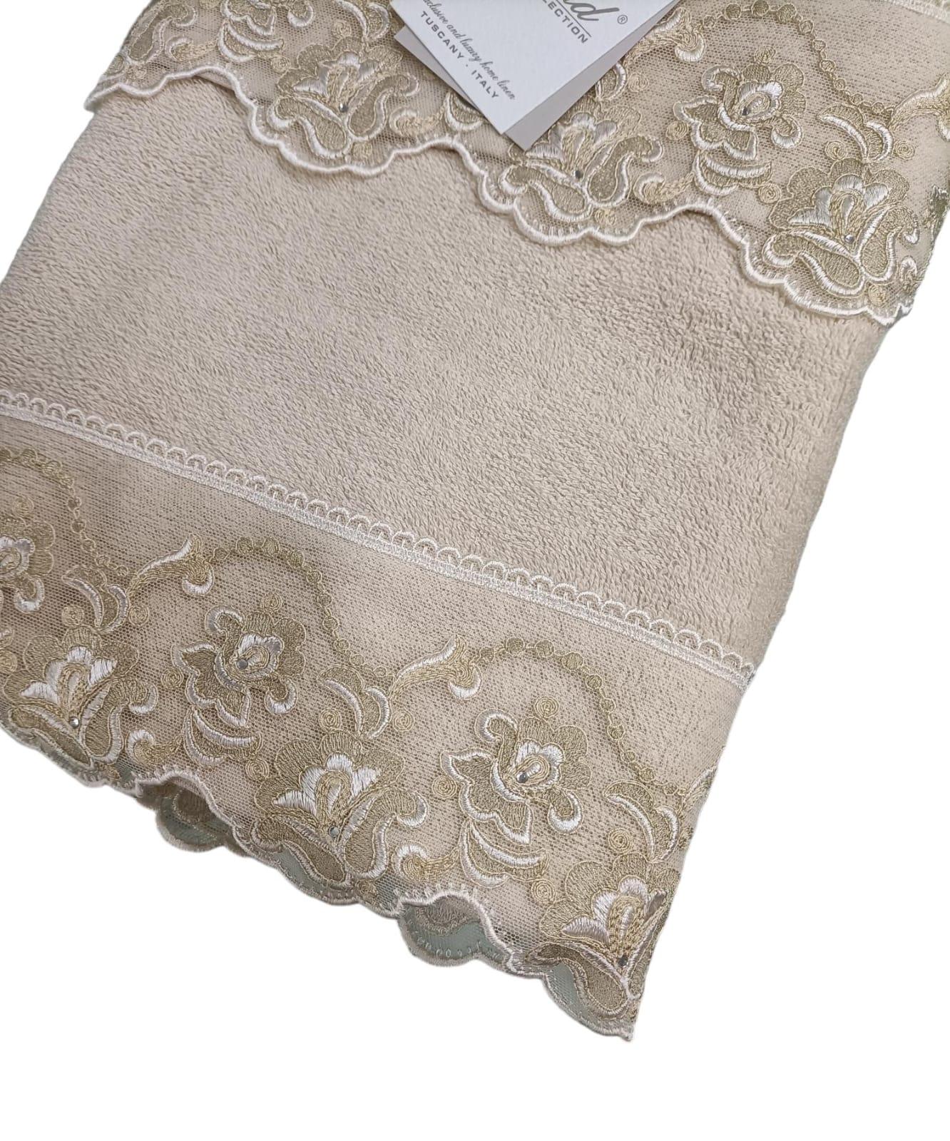 Set Asciugamani 1+1 David Pizzo Nuovo Spugna di Cotone - The King Luxury