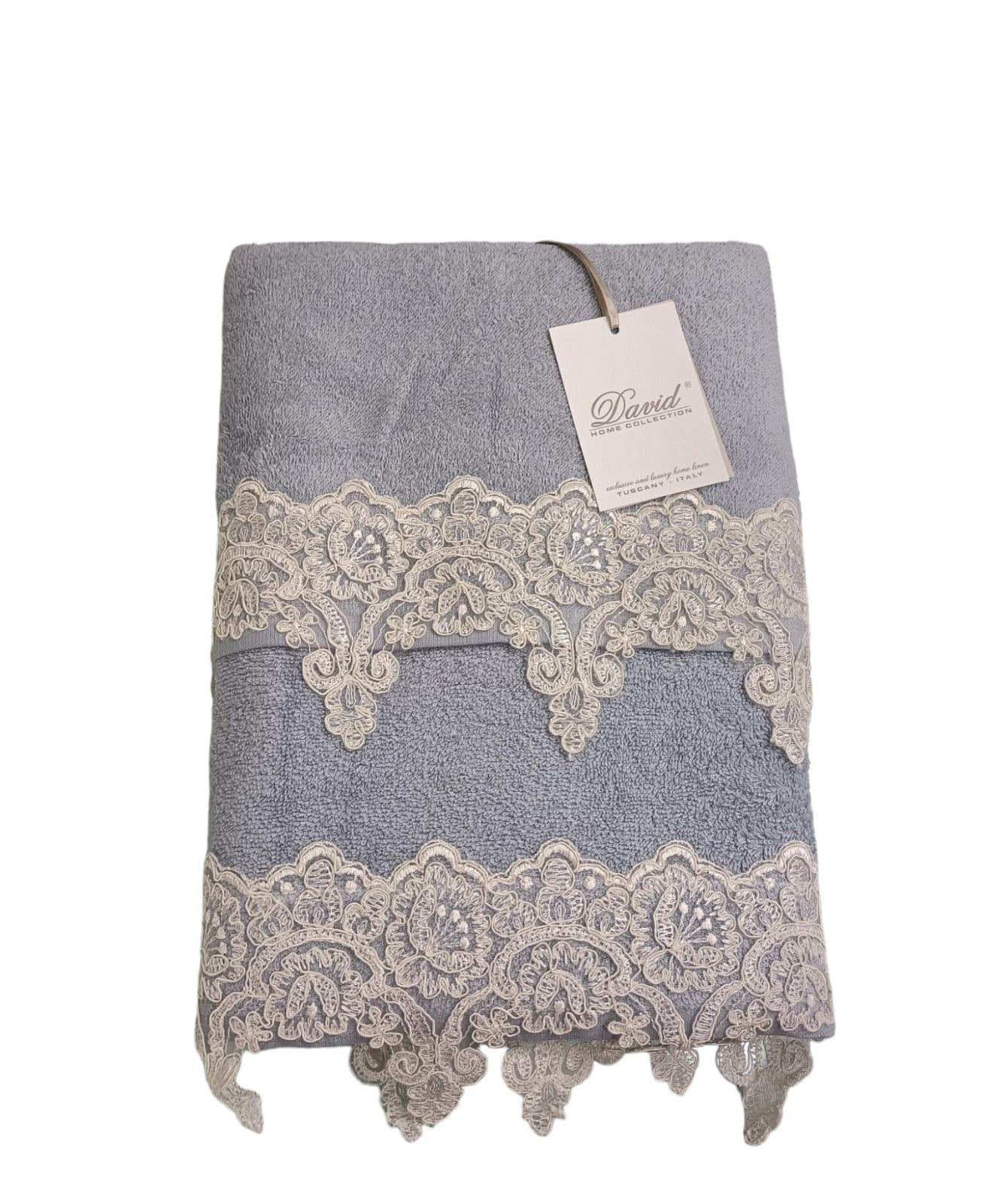 Set Asciugamani 1+1 David Pizzo Nuovo Spugna di Cotone - The King Luxury