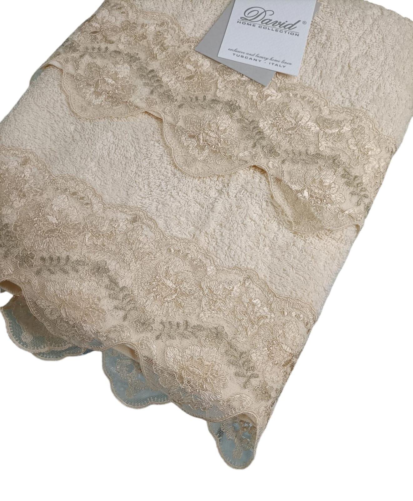 Set Asciugamani 1+1 David Pizzo Nuovo Spugna di Cotone - The King Luxury