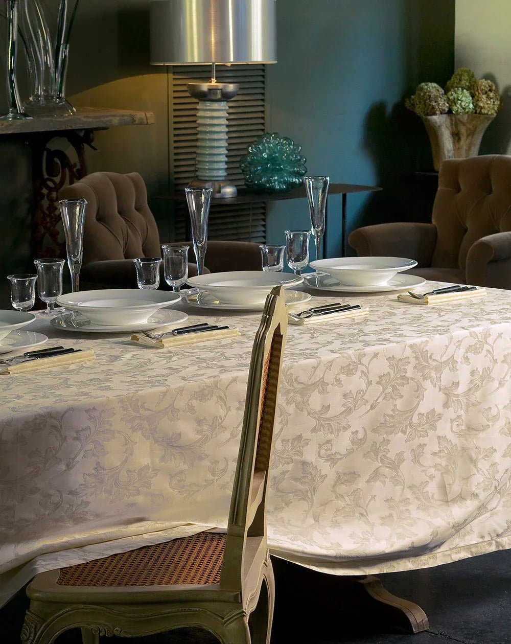 Tovaglia da Tavola Tessitura Randi Ofelia 180x360 cm x18 Jacquard - The King Luxury