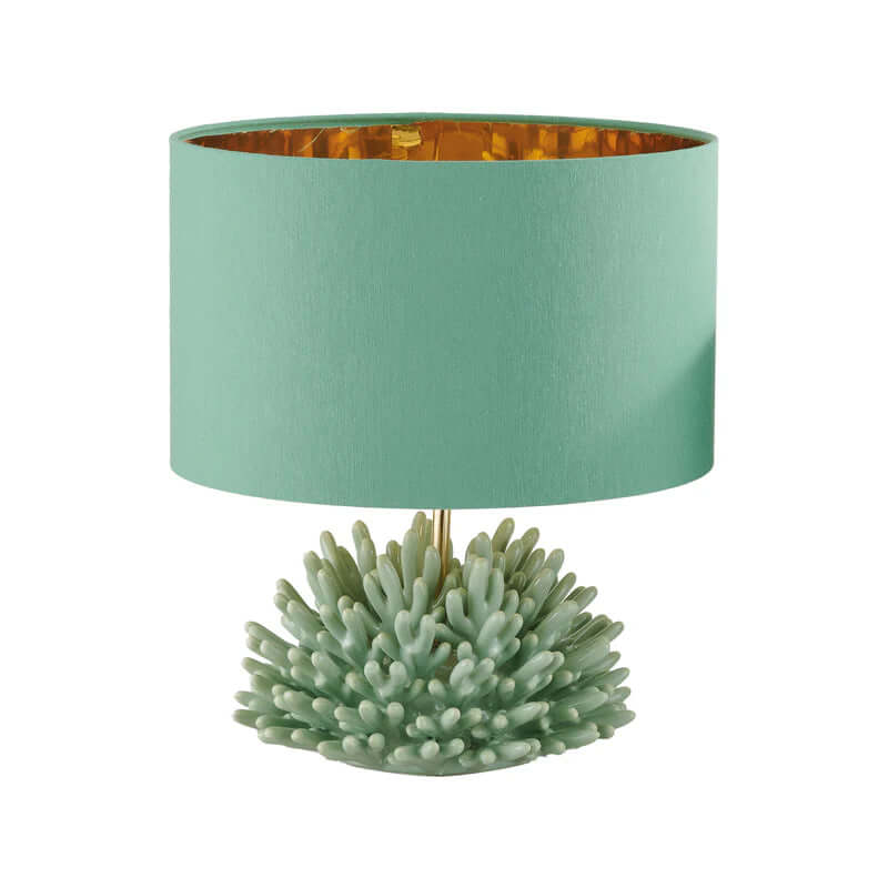Lume Melaverde Corallo Verde in ceramica fatto a mano, altezza 40 cm. Bomboniera o complemento d’arredo elegante, Made in Italy, con scatola regalo.