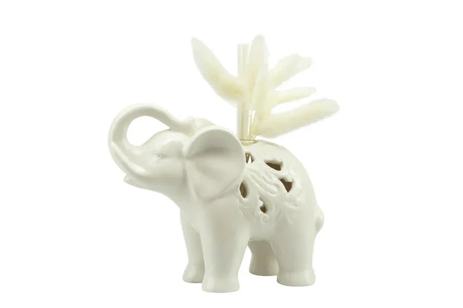 3 Pezzi Matrimonio Harmony Profumatore elefante grande traforato PRMT24120PB Porcellana - The King Luxury
