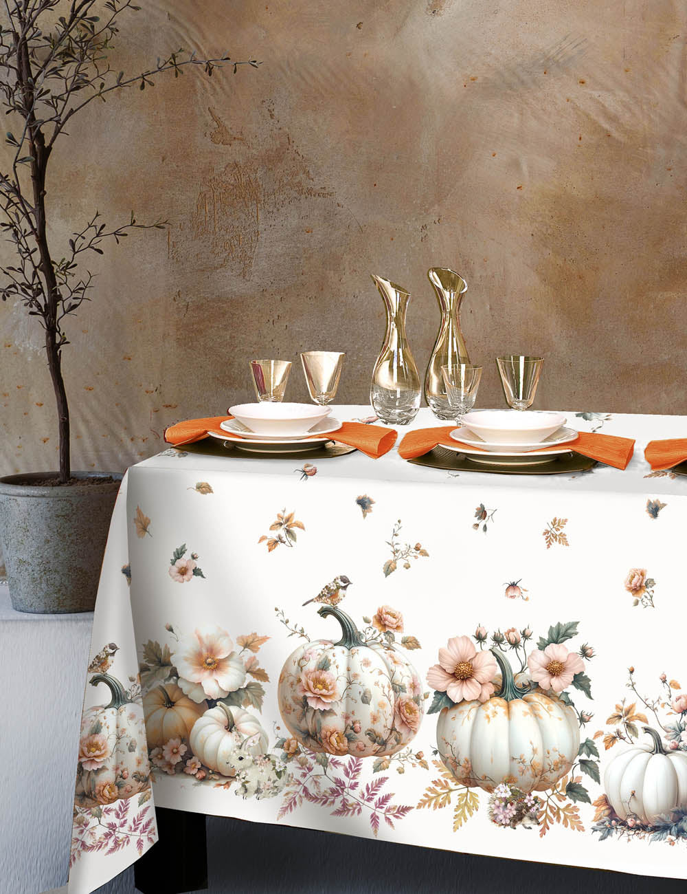 Tovaglia da Tavola x18 Tessitura Randi Cucurbita – 100% Cotone Panama – Stampa Digitale – 150x360 cm