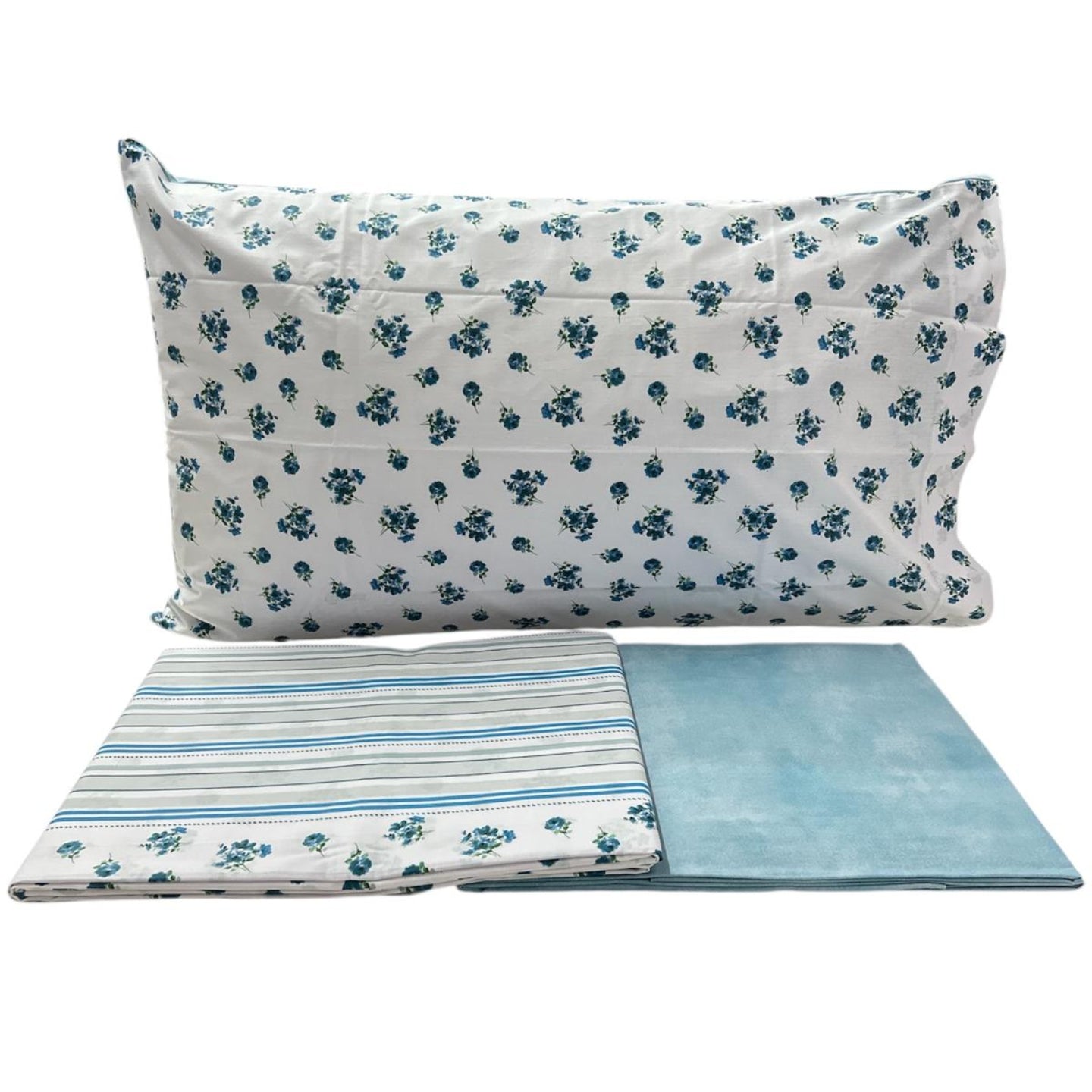 Completo Lenzuola Casa Giulia Flower Matrimoniale Percalle di Cotone