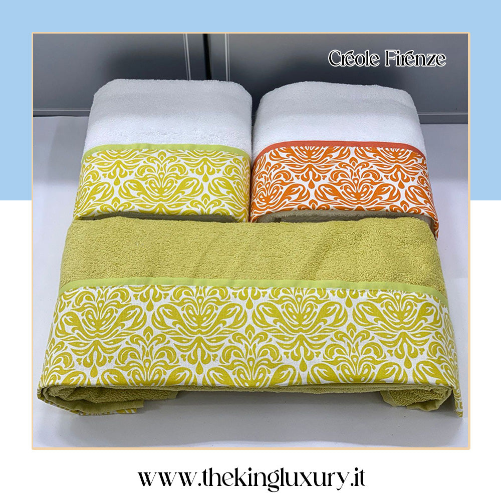 Set Asciugamani 3+3 Creole Firenze Flo  Spugna di Cotone