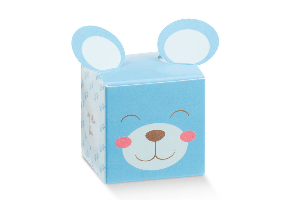 Scatolina Nascita Bimbo Cubo Florentina Orsetto Pon Pon Azzurro