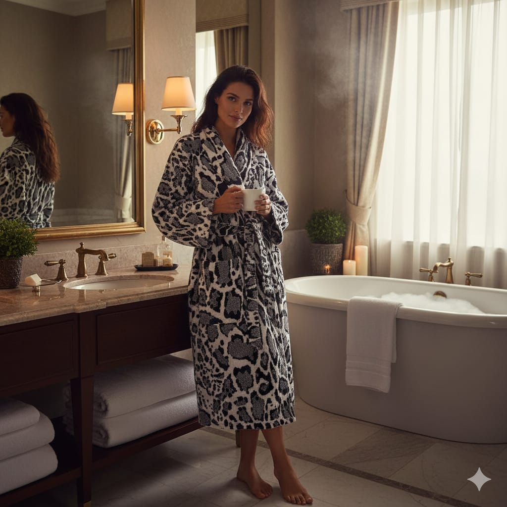 Accappatoio Linx XXL Roberto Cavalli Nero Cotone