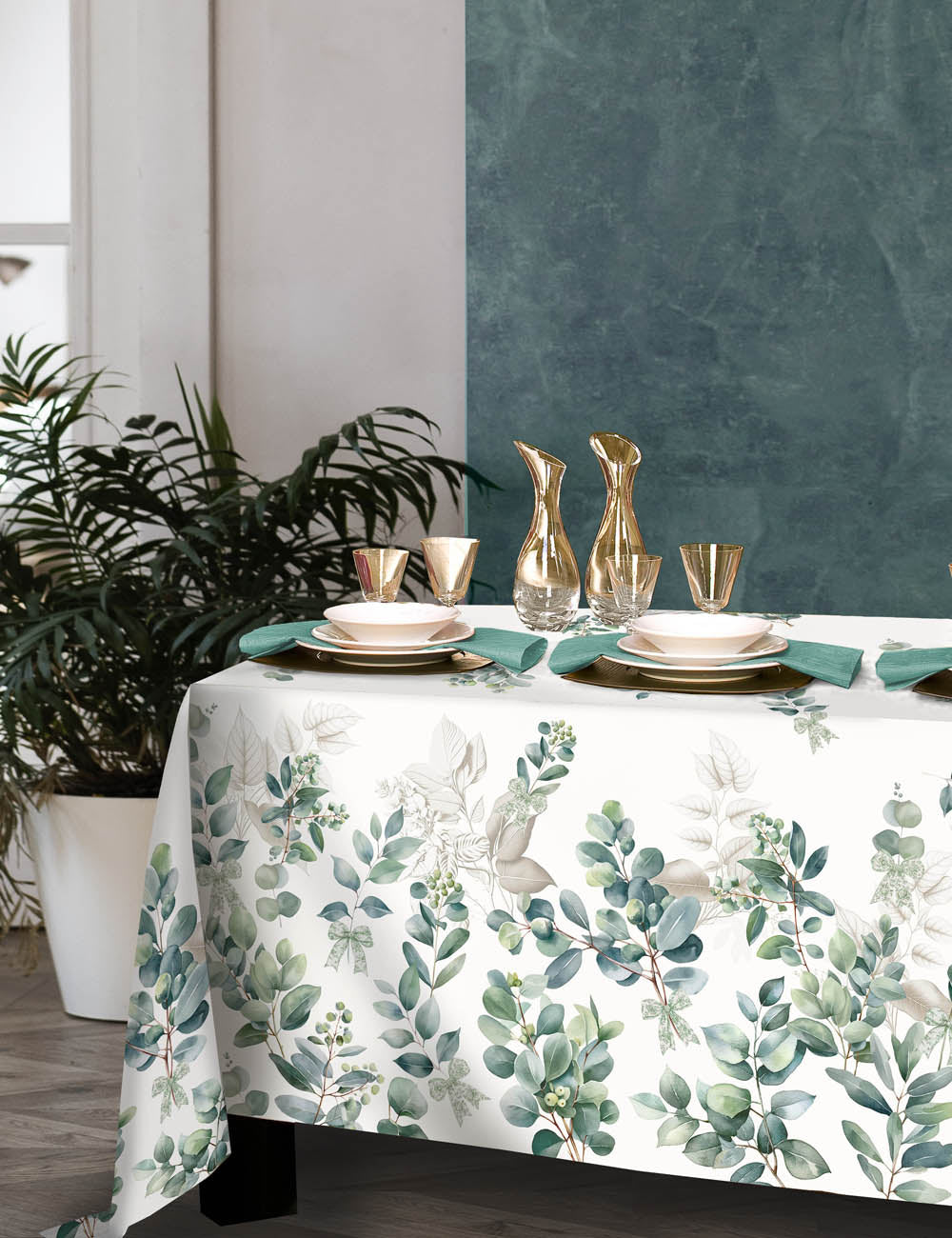 Tovaglia Tavola x12 Tessitura Randi Laurel – 100% Cotone Panama – Stampa Digitale – 150x270 cm