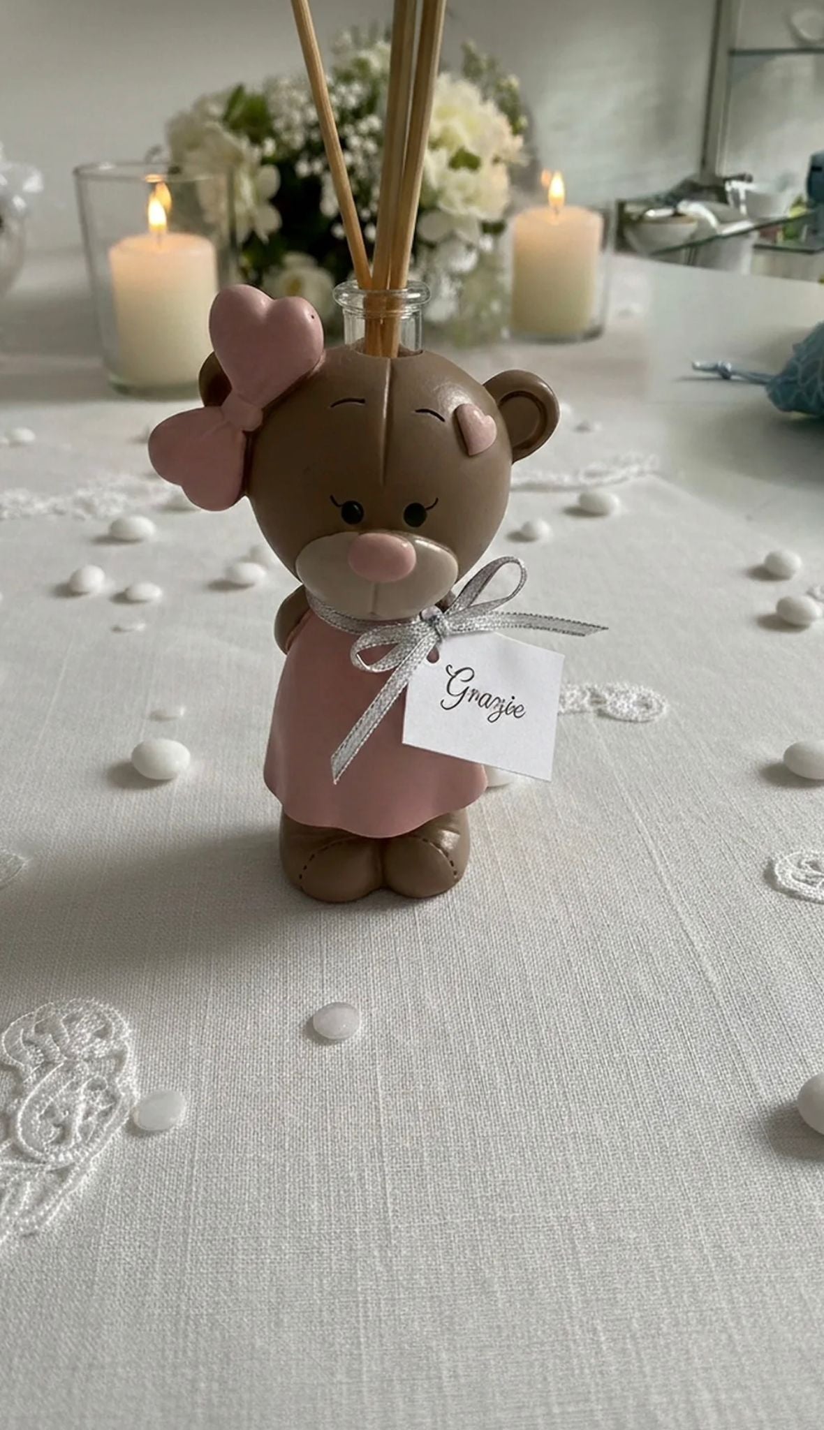 Bomboniera Nascita Bimba Profumatore Orsetto Special Gifts RB1075S/G