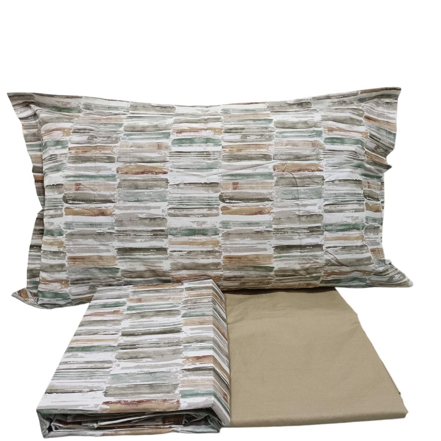 Completo Lenzuola Acquarello Singolo Percalle di Cotone