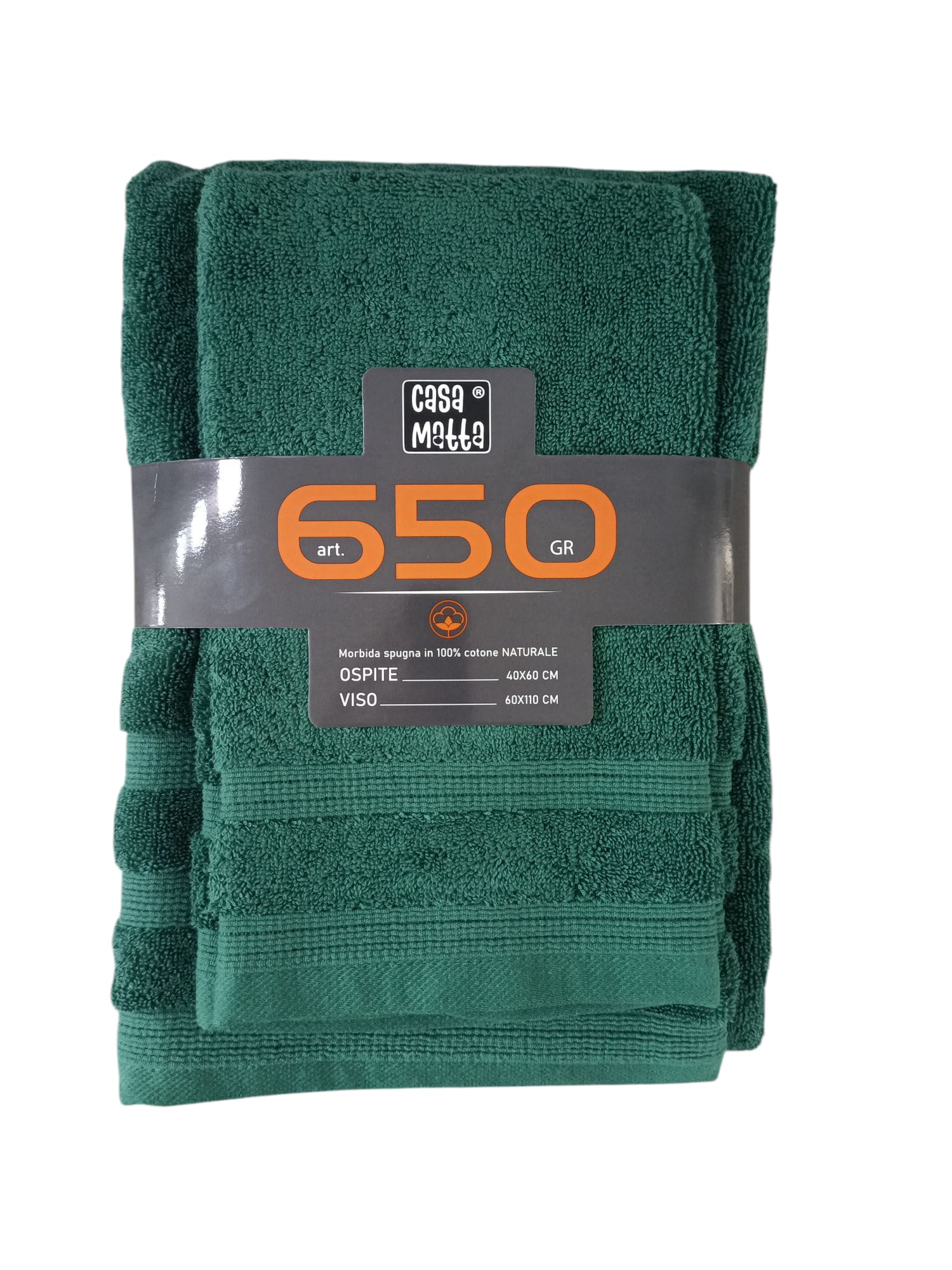 Set Asciugamani 1+1 Casa Matta 650GR  Spugna di Cotone