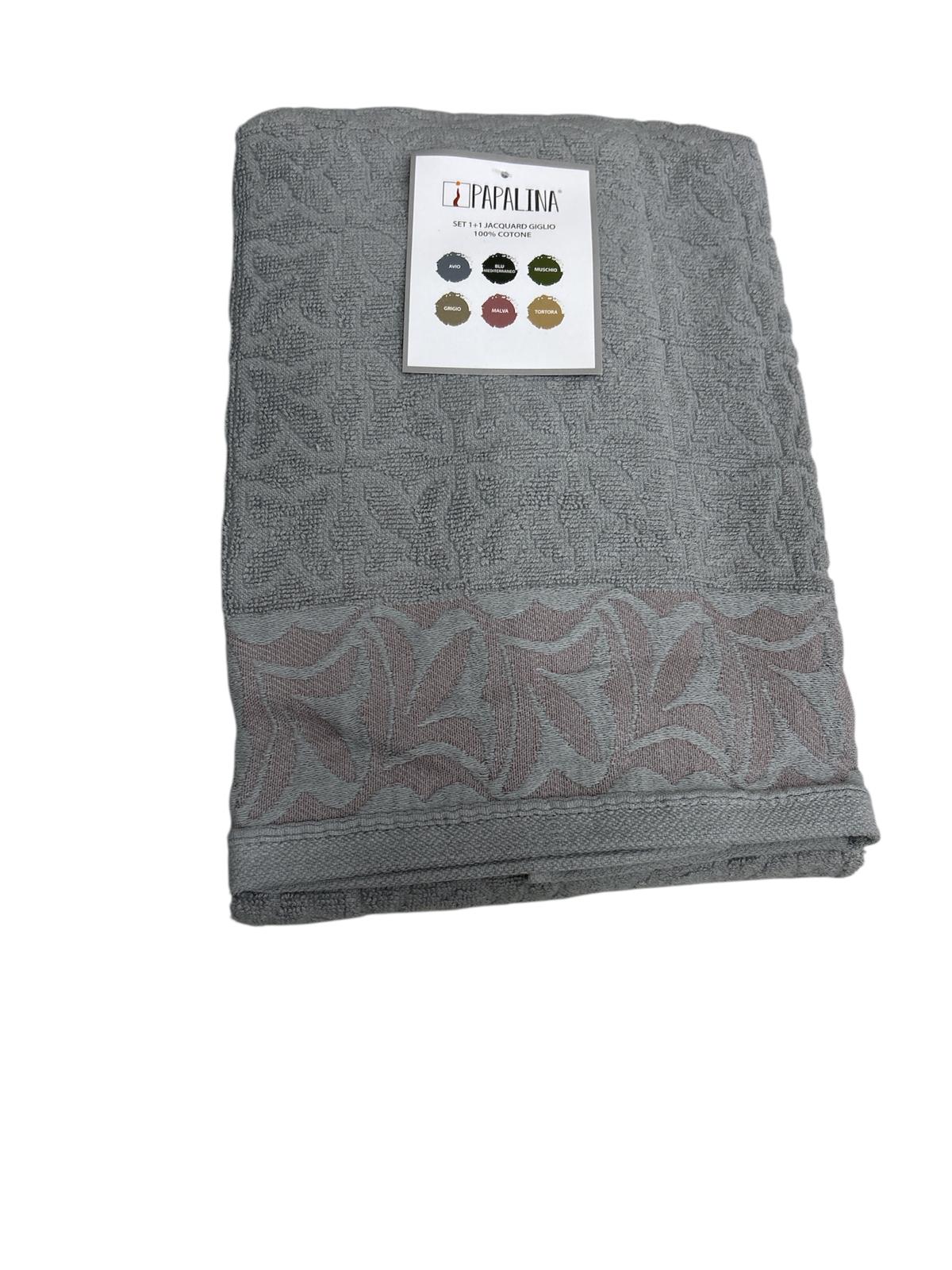 Set Asciugamani 1+1 Papalina Giglio  Spugna di Cotone