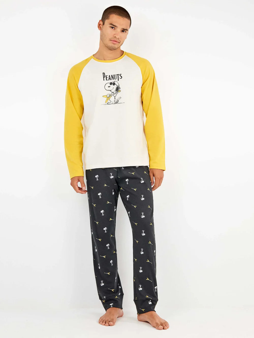 Pigiama Uomo Gisela 2/20343S – Set Snoopy in Maglia Interlock