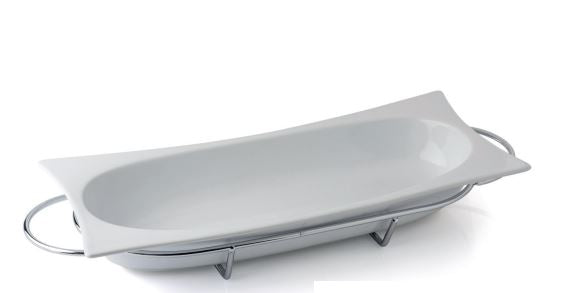 Pirofila Evviva 3886 – Amici a Cena Rettangolare con Supporto in Acciaio