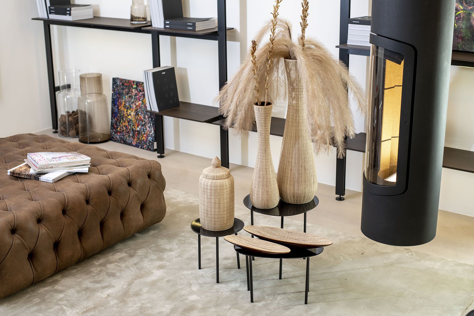 Centrotavola Evviva Matera 4878 – Ovale in Ceramica Marrone 32,5x10 cm