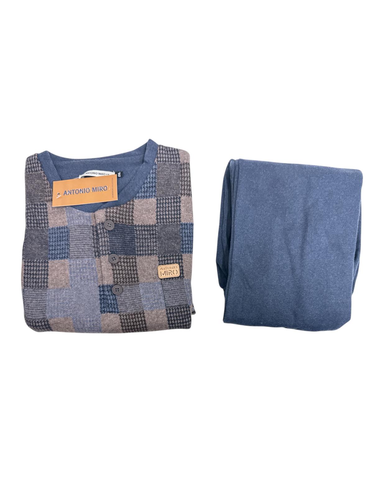 Pigiama Uomo Antonio Miró 63185 – Autunno/Inverno – Modello Serafino in Punto Milano