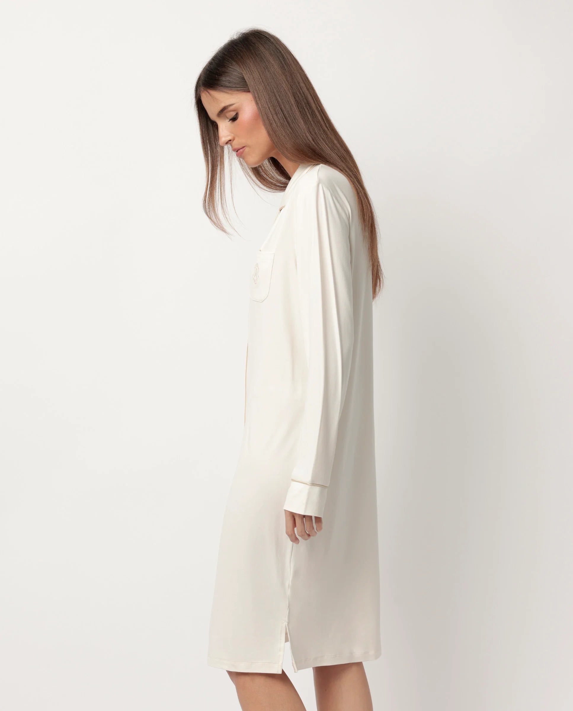 Camicia da Notte Donna Admas Classic – Invernale, Aperta, in Caldo Cotone