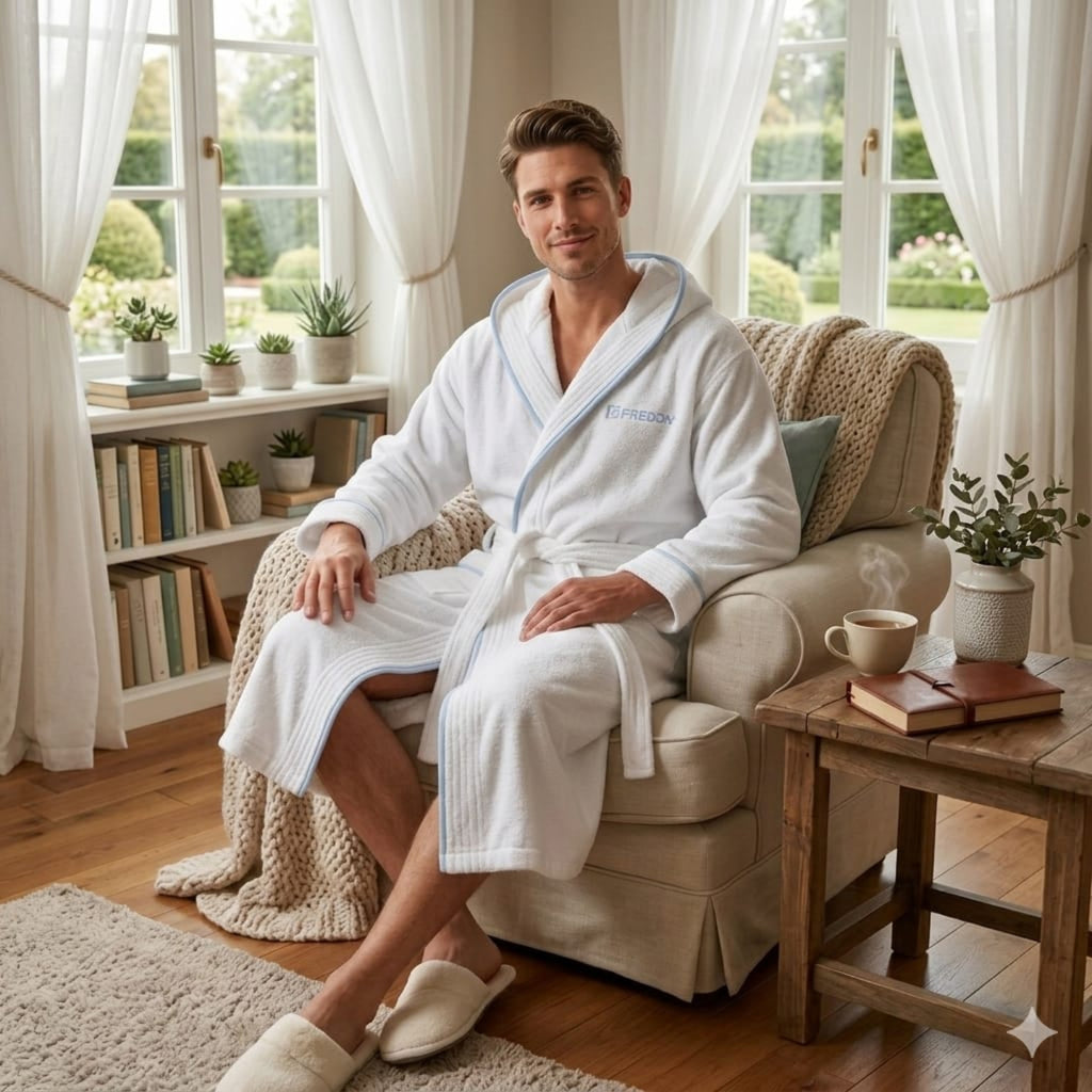 Accappatoio Freddy F100 in Spugna di Cotone 100% con Cappuccio