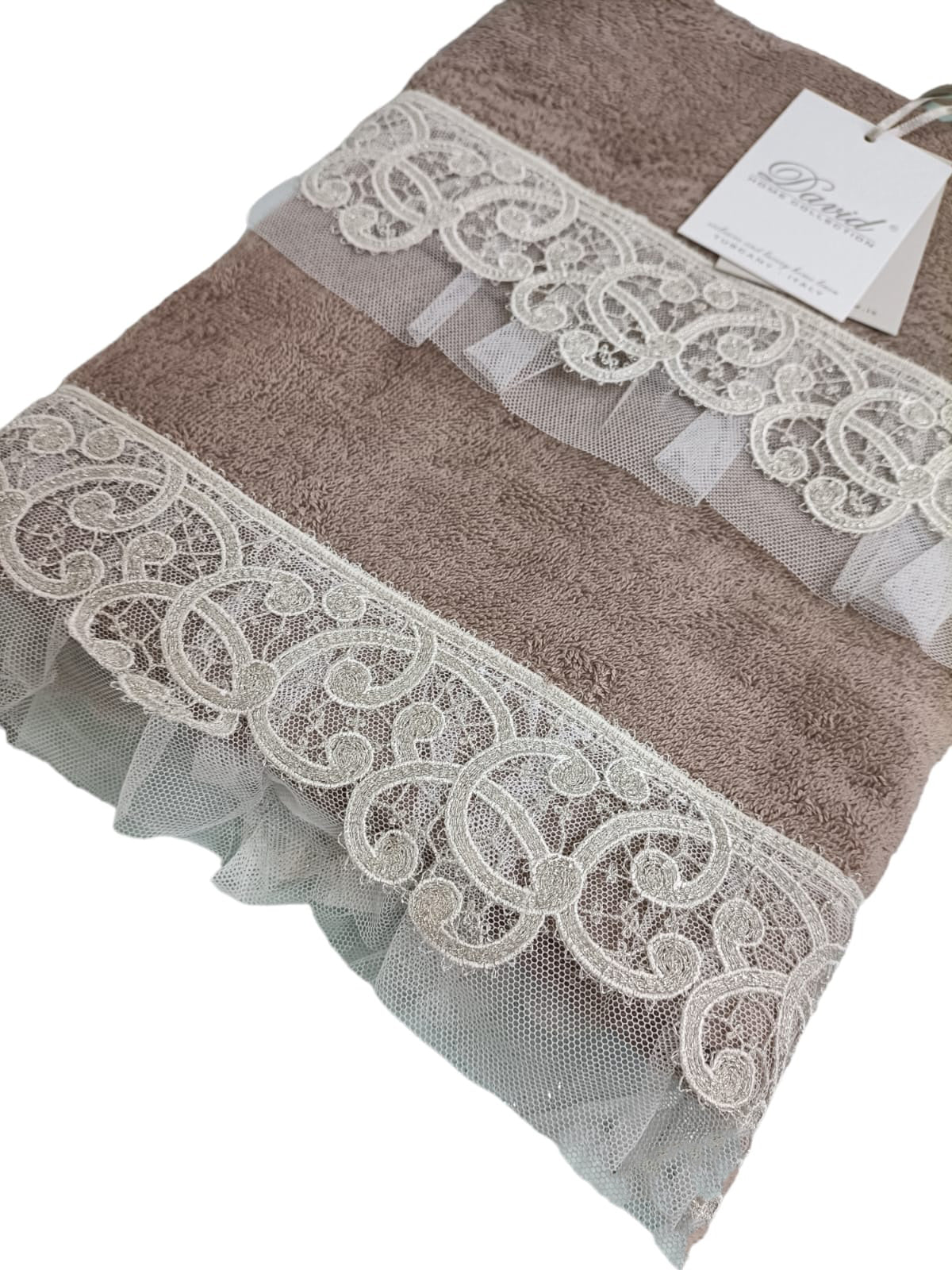 Set Asciugamani 1+1 David Cigno  Spugna di Cotone