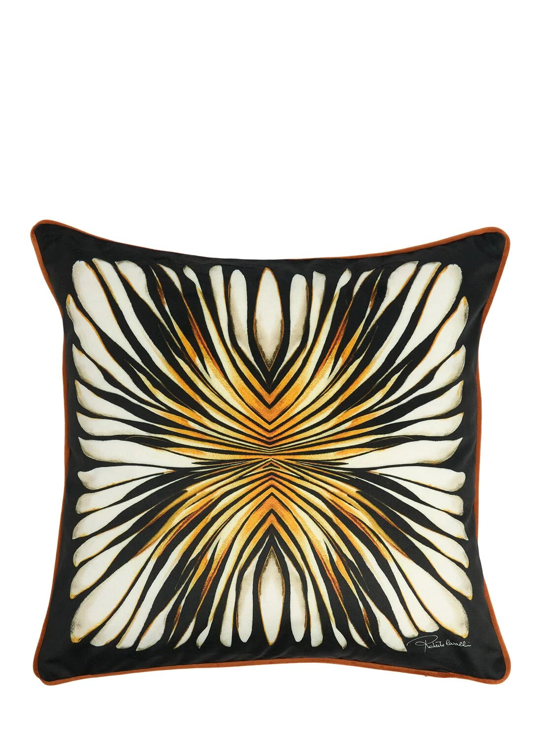 Cuscino Roberto Cavalli Ray Of Gold 40x40 cm Raso di Cotone